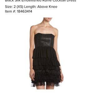 Alice Olivia Embellished Silk Ruffle Dress size 0